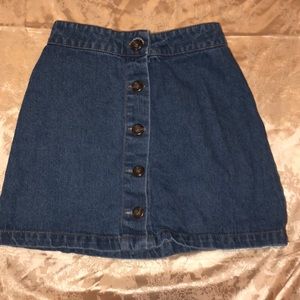 FOREVER 21 GIRLS BUTTON-UP DENIM SKIRT